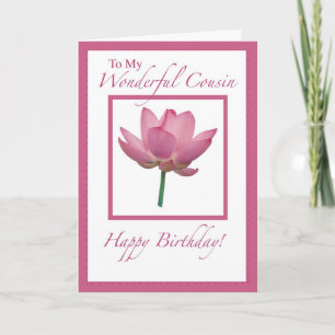 Carte Cousin Fleur d'anniversaire