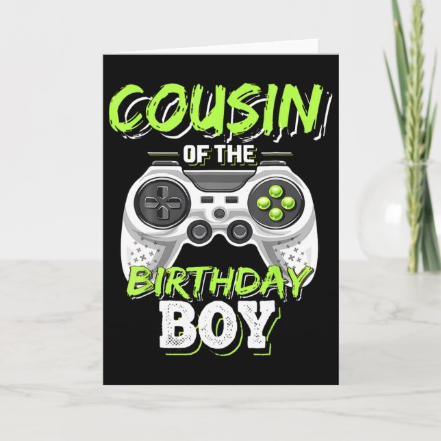 Carte Cousin Of Anniversaire Garçon Matching Vidéo Jeu B (Devant)