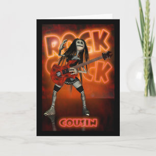 Carte Cousin Rock Chick Birthday Card Moony Roll doll r