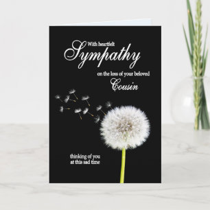 Carte Cousin Sympathy Dandelion Horloge