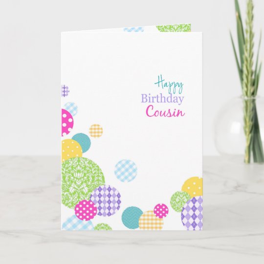 Carte Cousine Coloree De Femelle De Joyeux Anniversaire Zazzle Fr