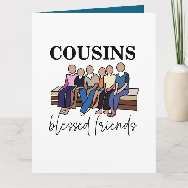 Carte Cousins Bienheureux Amis Famille Réunion (Devant)