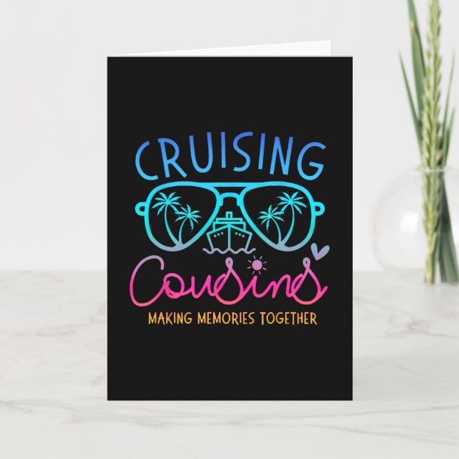 Carte Cousins en croisière créant des souvenirs ensemble (Devant)