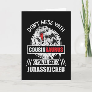 Carte CousinSaurus Drôle Cadeau de Cousin de Dinosaure d