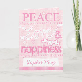 Carte cousue nouvelle fille bébé