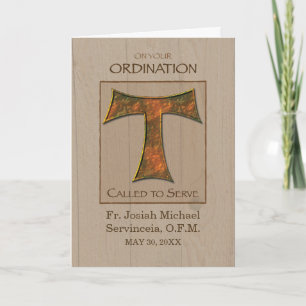 Carte Coutume d'ordination de prêtre Nom personnalisable