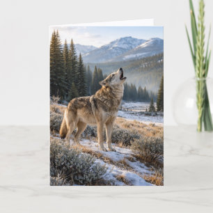 Carte Couverture Vierge Loup Hurleur Gris Montagne ennei