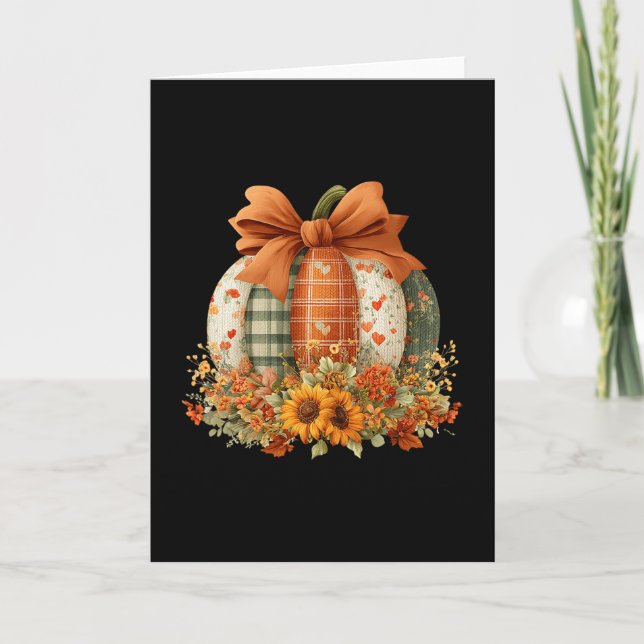 Carte Couvre-lit Patchwork Fleur Citrouille Coquette Aut (Devant)