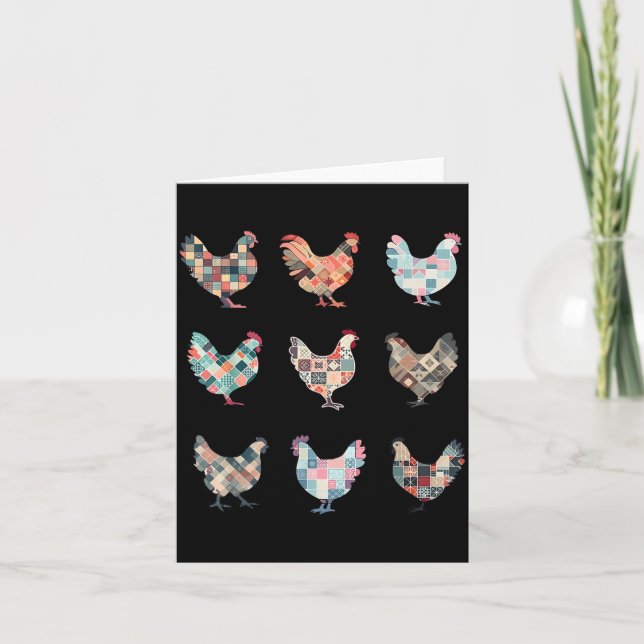 Carte Couvre-lit poulet patchwork maman fermière maison  (Devant)