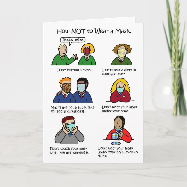 Carte Couvrir 19 enfants de l'école en masques visage (Devant)