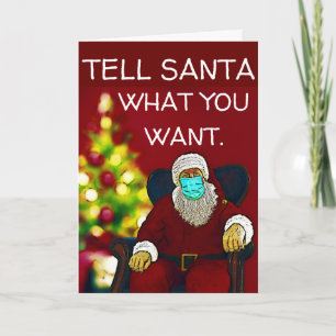 CARTE COVID-19 DE MASQUE DE PORTEFEUILLE DE NOËL S