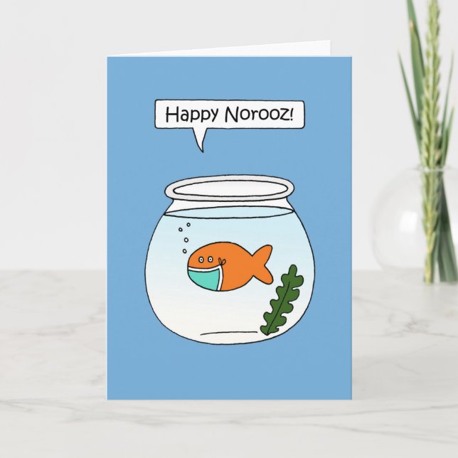 Carte Covid 19 Happy Norooz Goldfish Humour (Devant)