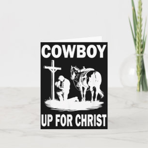 Carte Cow-boy priant à genoux Croix Cow-boy occidental v