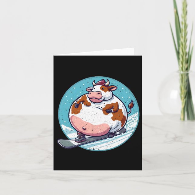 Carte Cow Snowboard bien nourri 1 (Devant)