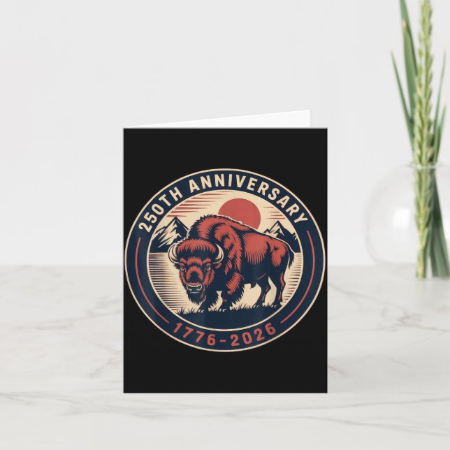 Carte Cowboy 250 TH 4 juillet Drapeau 1776 2026 250e (Devant)