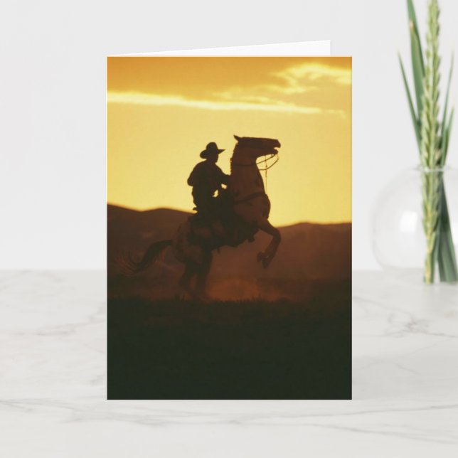 Carte Cowboy à cheval d'élevage (Devant)