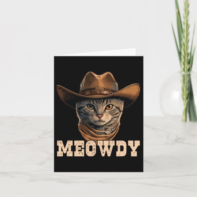 Carte Cowboy Chat Meowdy 1 (Devant)