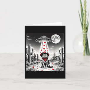 Carte Cowboy Chat Ufo Mème Drôle Chat Ufos Valentines Da