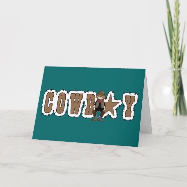 Carte Cowboy Congrats - le nouveau travail ou promotion (Devant)