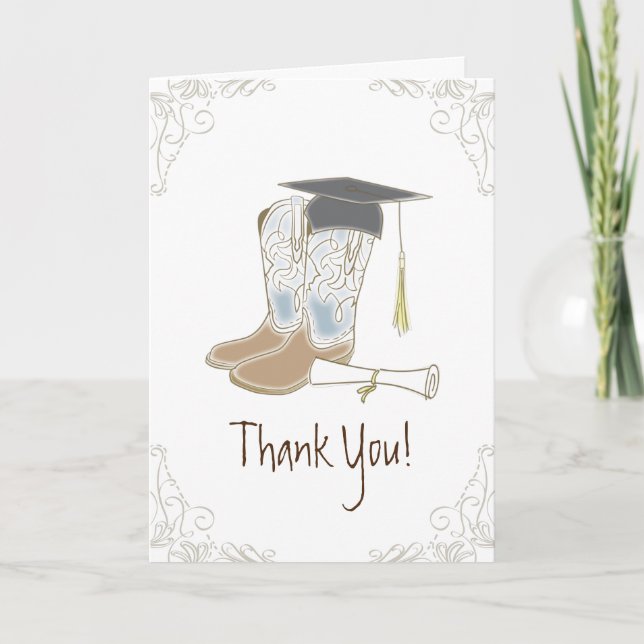 Carte Cowboy Cowgirl Graduation Pays Western Party (Devant)