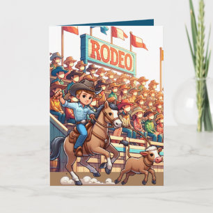 Carte Cowboy de Rodéo Occidental Roping de Veau Personna