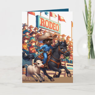 Carte Cowboy de Rodéo Occidental Roping de Veau Personna