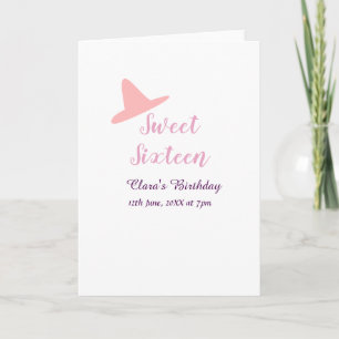 Carte cowboy fille doux 16ème anniversaire rose violet n