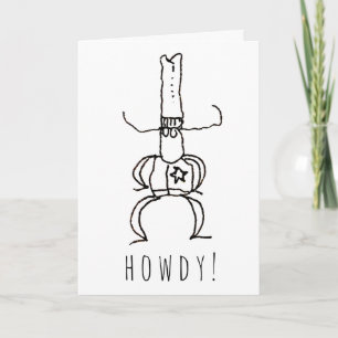 Carte Cowboy Howdy Dessin Animé Félicitations À Vous Tou