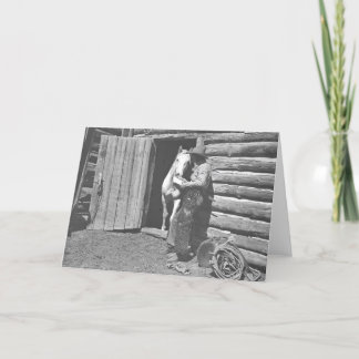 Carte Cowboy lisant une lettre