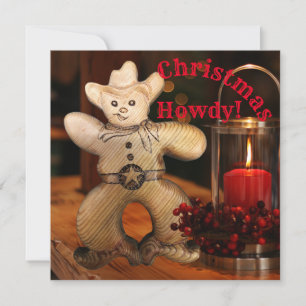 Carte Cowboy Noël Gingbread Homme Holiday
