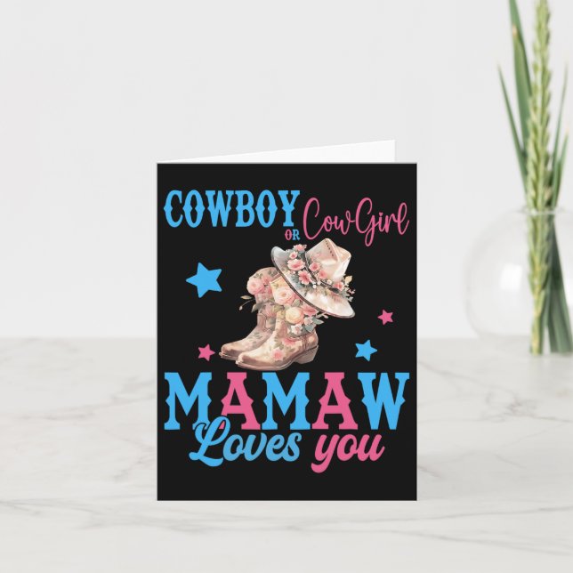 Carte Cowboy Ou Cowgirl Mamaw Vous Aime Genre Révéler Pa (Devant)