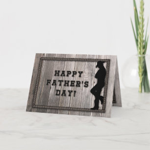 Carte Cowboy Papa, Gray Rope, Western Rustic Fête des pè