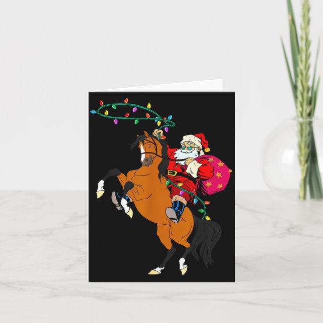 Carte Cowboy Santa Claus Riding A Horse Christmas Cowboy (Devant)