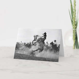 Carte Cowboy sur un bronco cinglé