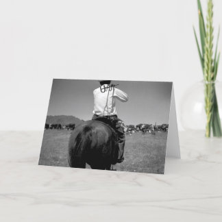 Carte Cowboy sur un cheval avec deux marques