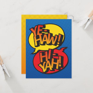 Carte Cowboy vs ninja pop art - primaire