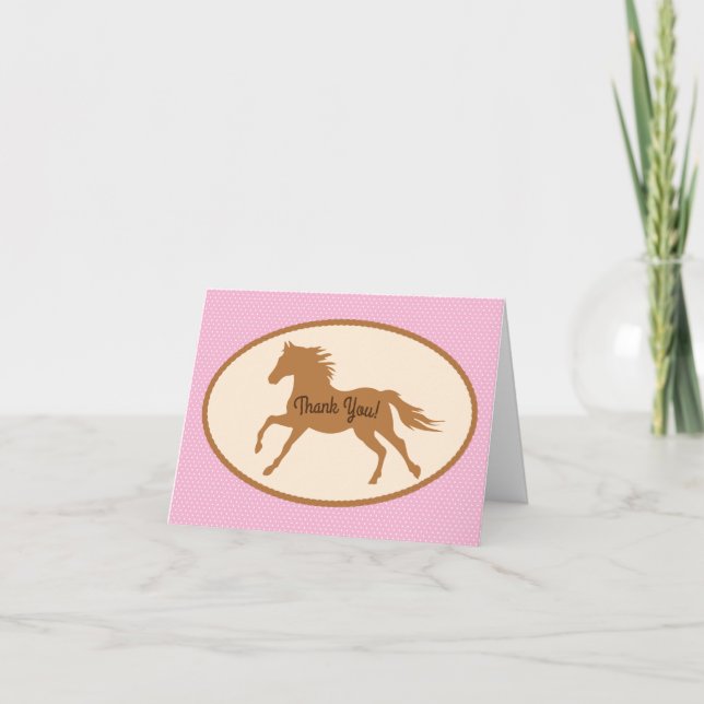 Carte Cowgirl Horse Pony mignonne 1er anniversaire de fê (Devant)