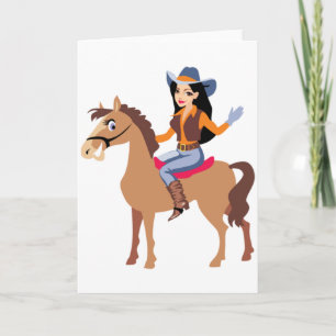 Carte Cowgirl Riding A Horse Greeting Cards