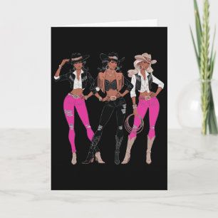 Carte Cowgirl Western Rodeo Melanin Juneteenth Histoire 