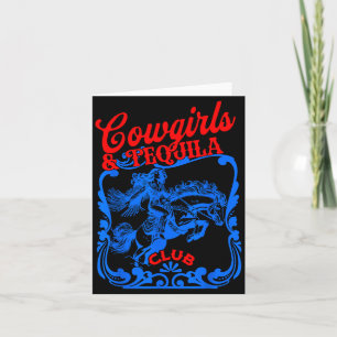 Carte Cowgirls Et Tequila Queue Vintage Drôle Tequila Bo
