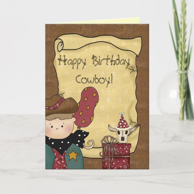 Carte Cowpoke Cowboy Birthday Greeting Card (Devant)