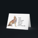 Carte Coyote Totem, Animal Guide Funny Birthday<br><div class="desc">Coyote Totem,  Animal Guide Inspirational and spiritual but funny card is a perfect Birthday card for your favorite Coyote person in your life who displays all these characteristics.</div>
