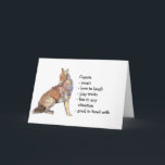 Carte Coyote Totem, Animal Guide Funny Birthday<br><div class="desc">Coyote Totem,  Animal Guide Inspirational and spiritual but funny card is a perfect Birthday card for your favorite Coyote person in your life who displays all these characteristics.</div>
