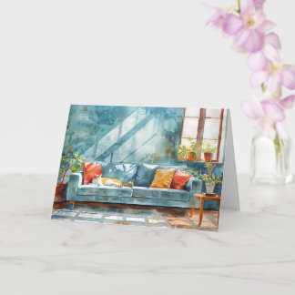 Carte COZY CAT HOME Joyeux JOUR DE CLÔTURE Immobilier