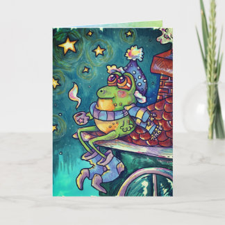 Carte Cozy Frog Christmas & New Year Card