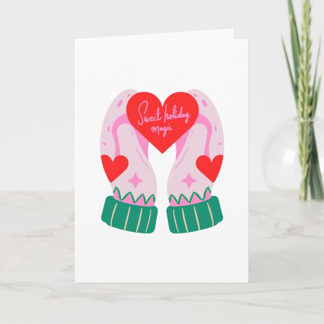 Carte Cozy Mittens with Heart (Devant)