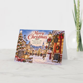 Carte Cozy Snowy Village Christmas Card