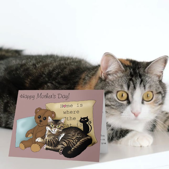 Carte Cozy Tabby Rose Fête des Mères (Créateur téléchargé)