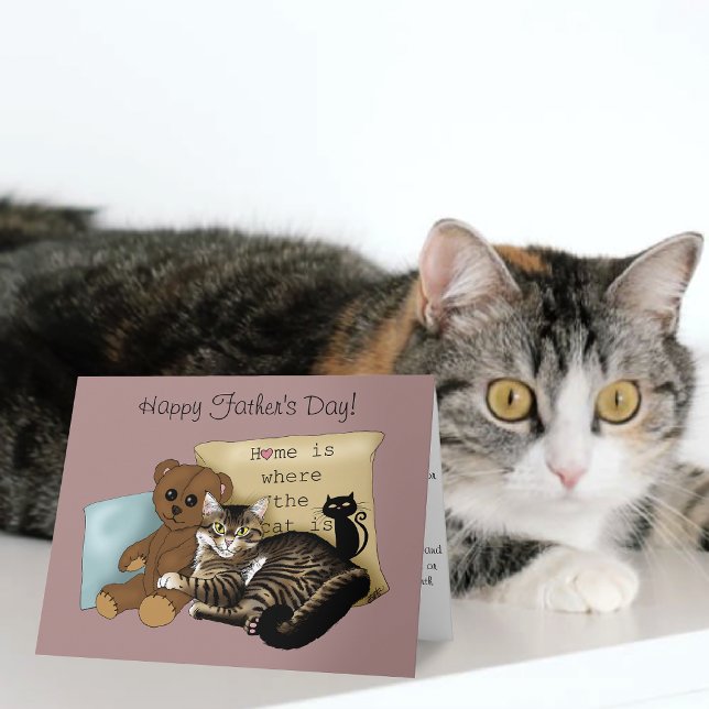 Carte Cozy Tabby Rose Fête des Pères (Créateur téléchargé)