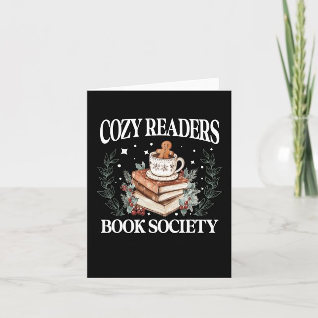 Carte Cozyreader Book Society Boisson Noël Lecture (Devant)